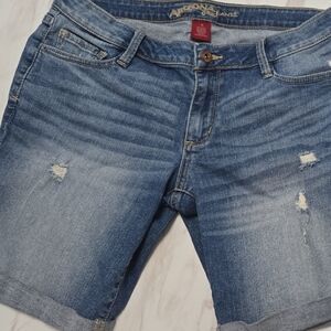 Arizona Jean Company Mid-Rise Boyfriend Jeans Shorts in Blue